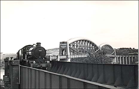 Train crossing the Royal Albert Bridge. Picture Peter Gray