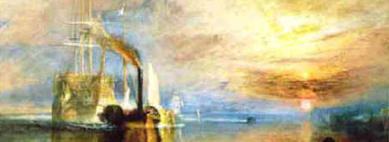 The Fighting Temeraire tugged to her last berth to be broken up, Turner