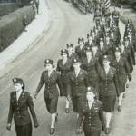 photograph of March Past of Nurses at the USA Military Hospital in Warrington - July 1943. The Nurses had just returned form Iceland.