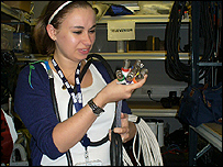 Charli tangled up in wires