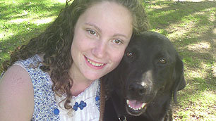Andrea and her guide dog Cara