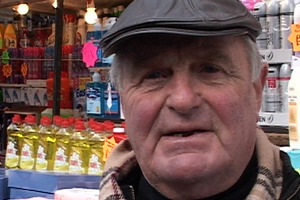 Johnny's stall in East Street market has been in the family for generations, but street trading is declining and the future looks bleak. 