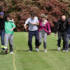 The three-legged race gets underway, with Vernon and Matt, Greg and Sam, Dom and Dave amongst the competitors.