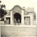 Major J.J.O'Brien and Lt.Walmsley posing outside the Burger Brau Keller