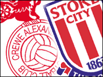 Crewe Alex and Stoke City badges