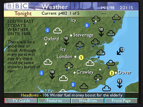 Proposed design for a weather map from 1998