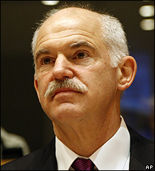 Greek PM George Papandreou in Brussels, 18 Mar 10