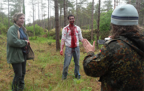Photo taken during filming of Zombies From Ireland