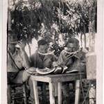 Time for melon refreshment. Stop for refreshment by the River Yarkon whilst rowing. On leave in Palestine September 1943