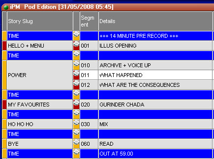 Running Order for Podcast