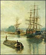 Gloucester Docks oil painting by John Collier