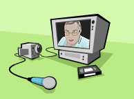 Go to our interviews section (image: interview equipment)