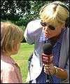Pic: Louise Priest interviews a child.