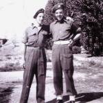Keith Hornett with a friend in Villach transit camp