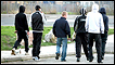 Young people in hooded tops gather on street in Knowle West (archive photo)