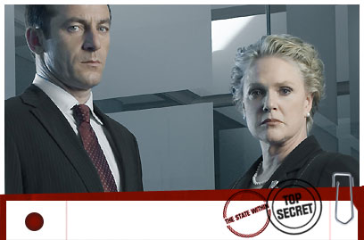 Mark Brydon (Jason Isaacs) and Lynne Warner (Sharon Gless)
