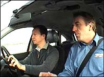 Paul Hudson at th wheel