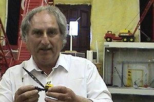 Bev has been obsessed with cranes for 54 years. He started off working for a crane company and now has a collection of over 400 scaled down models.