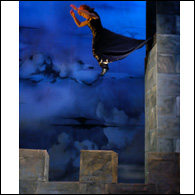 Montana, doing the 'leap of death' at the Bristol Hippodrome