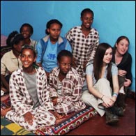 Meeting the street girls at GOAL