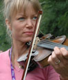 Verity Sharp plays the fiddle
