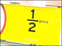 1/2 price sign