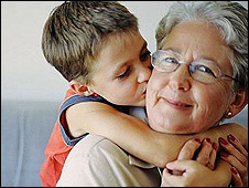 Boy with grandmother - file pic