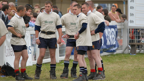 The boys from Kinneff discuss their strategy.