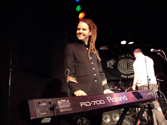 Peter Wilson (Duke Special) on stage during soundcheck