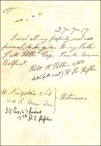 Last will and testament of the late Robert Kelly Pollin