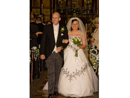 With the service over, Mr and Mrs Bell left the church