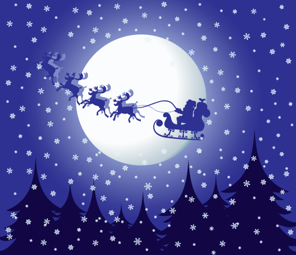 santa at christmas eve