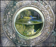 Snake-neck turtle display