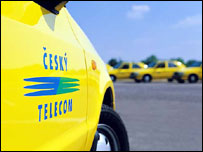 Žluté auto Českého Telecomu