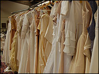 Wedding dresses ready for auction
