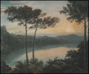 'Lake Albano and Castel Gandolpho' by Alexander Cozens