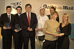 The winners of last year's 'Enterprising Young Brits' (including Simon himself) with Gordon Brown