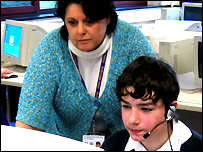 Dawn Hughes and Desborough School pupil